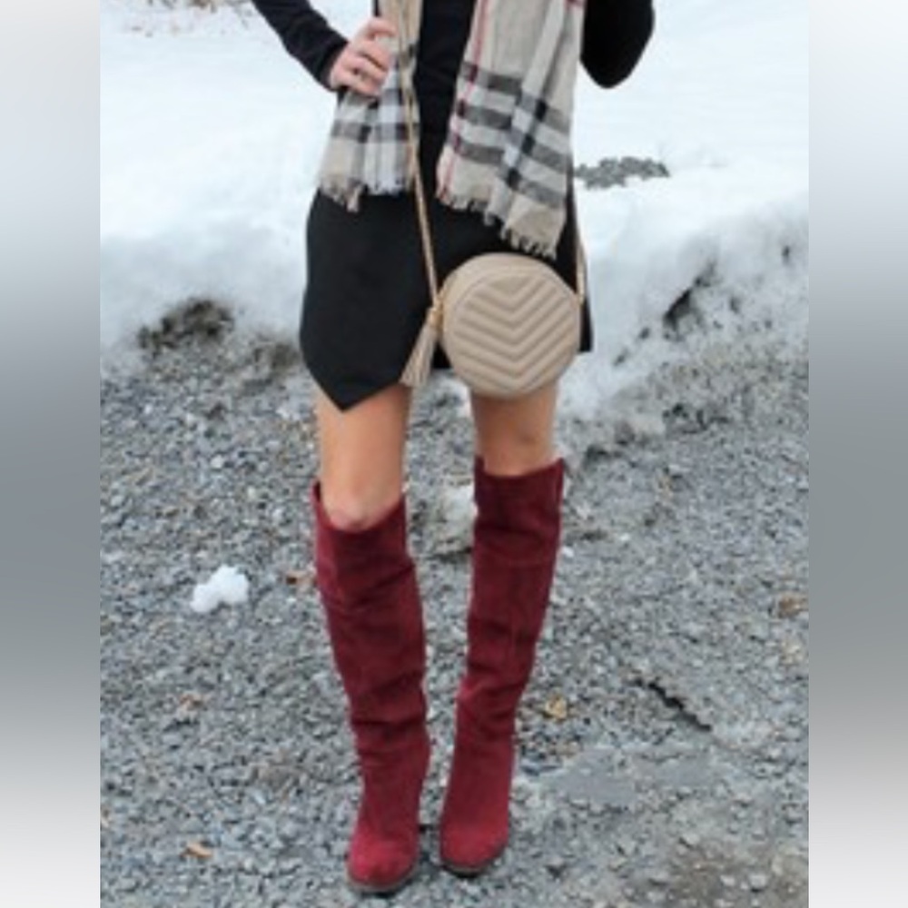 Women's Burgundy Over-the-Knee Boots